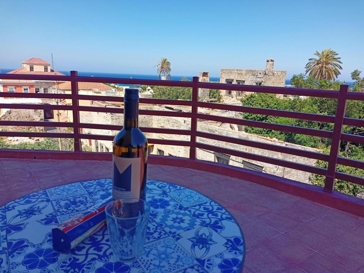 A Medieval Windmill Tower With Magnificent View Rhodes City Bagian luar foto